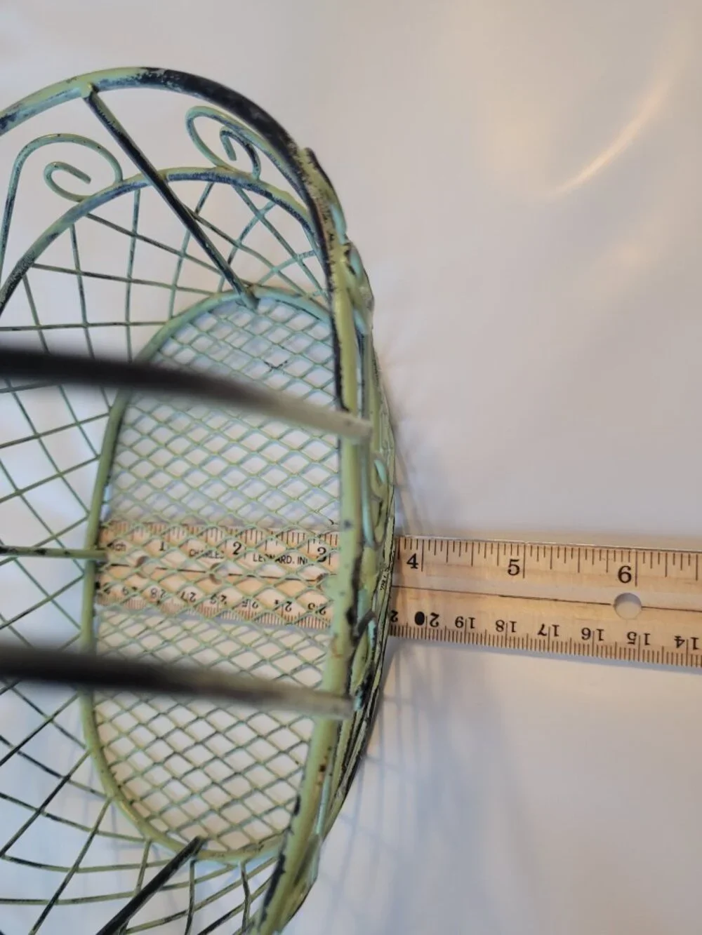 Green Rustic Metal Wire Basket